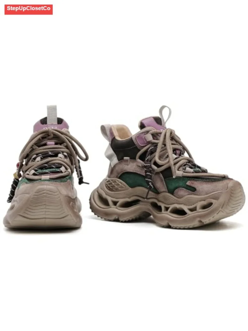 Women's Chunky Wedge Walking Shoes Platform Comfort Casual Lace-Up Non-Slip